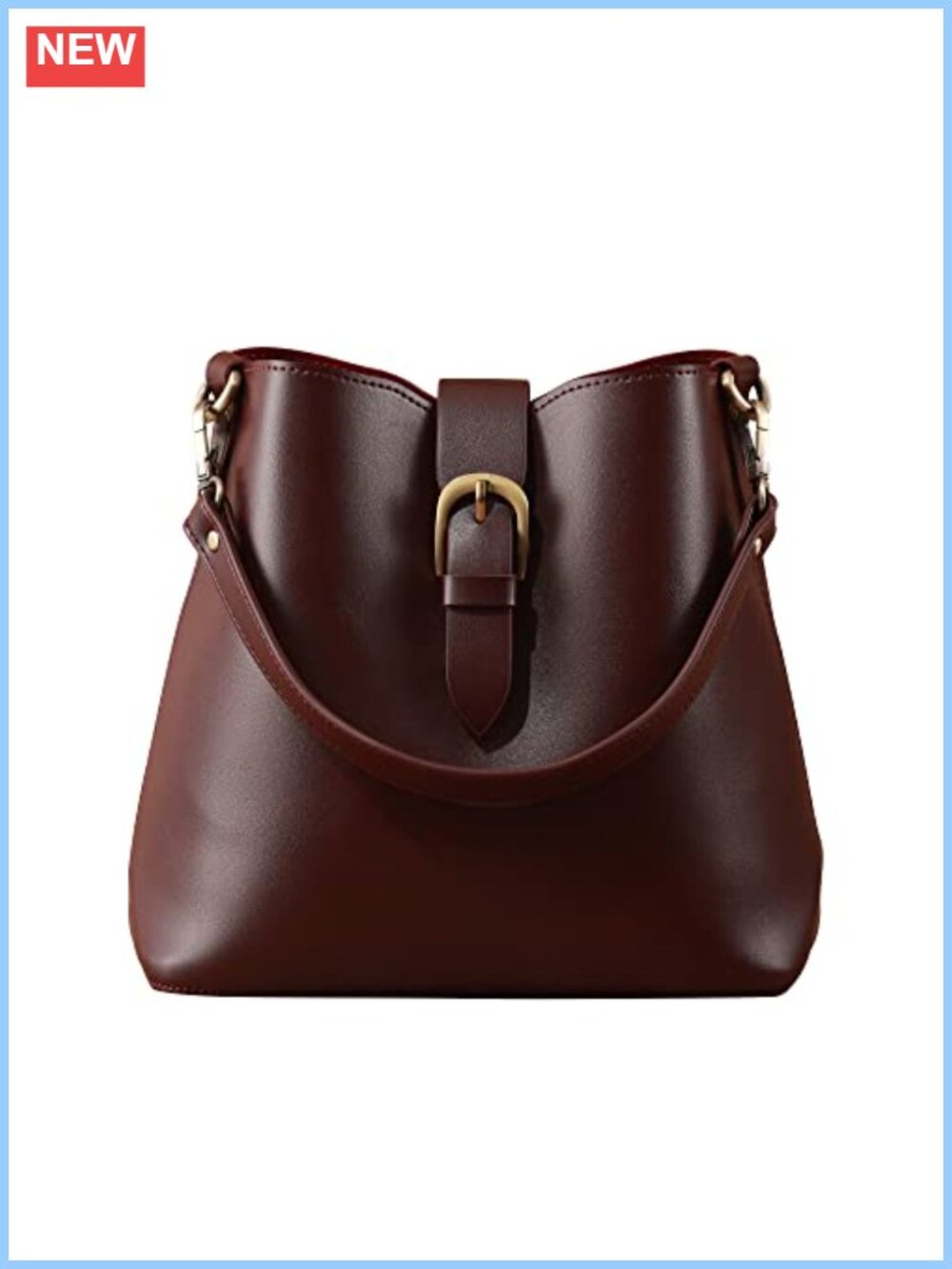 Vegan Leather Bucket Bag Hobo Retro Faux Shoulder Handbag
